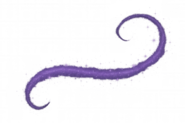 Purple glitter swirl creating magic sparkle effect with shimmering particles on a transparent background