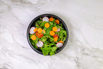 Healthy fresh green salad plate