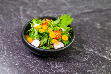 Healthy fresh green salad plate