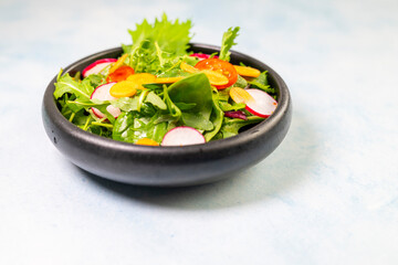 Healthy fresh green salad plate