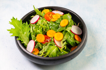 Healthy fresh green salad plate