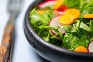 Healthy fresh green salad plate