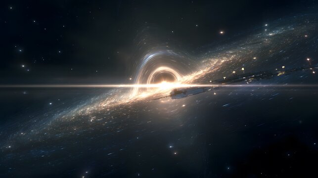 Stunning black hole illustration with galaxy background for space and astronomy enthusiasts and researchers