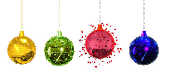 Set of christmas ball ornaments