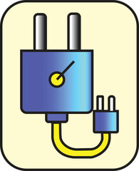 Electric plug illustration showcasing energy connectivity and technological design with simplicity