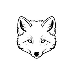 Obraz premium Detailed Line Art Illustration of a Fox Head with Intense Gaze.