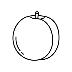 Obraz premium Hand drawn peach fruit in a simple line art style.
