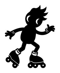 Vector art of silhouette of a person roller skating