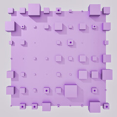 A clean and professional 3D background featuring colorful cubes arranged in a balanced geometric grid on a contrasting color surface.