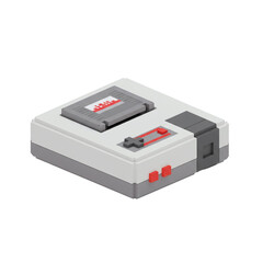 Retro voxel art game console symbolizing vintage gaming technology