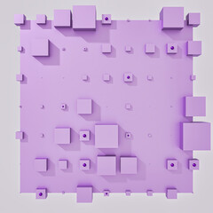 A clean and professional 3D background featuring colorful cubes arranged in a balanced geometric grid on a contrasting color surface.