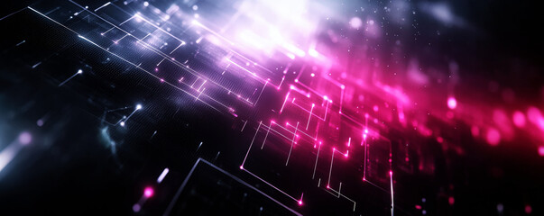 Futuristic digital abstract background with glowing lines and lights