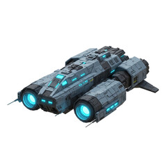 Advanced voxel art spaceship symbolizing future travel and science fiction
