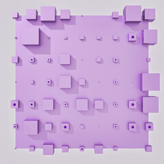 A clean and professional 3D background featuring colorful cubes arranged in a balanced geometric grid on a contrasting color surface.