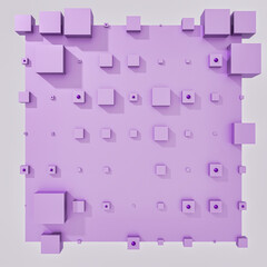 A clean and professional 3D background featuring colorful cubes arranged in a balanced geometric grid on a contrasting color surface.