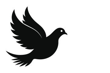 Obraz premium Elegant black dove silhouette flying peaceful symbol vector eps scalable illustration icon silhouette vector illustration white background