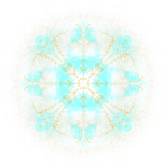 Snow Crystal Ink Mandala – Blue Glow