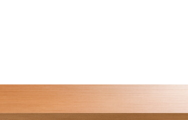 Front view of empty wooden table PNG transparent.