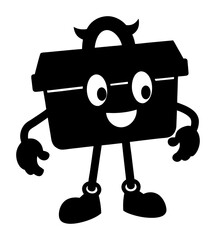 Vector art of cartoon briefcase character