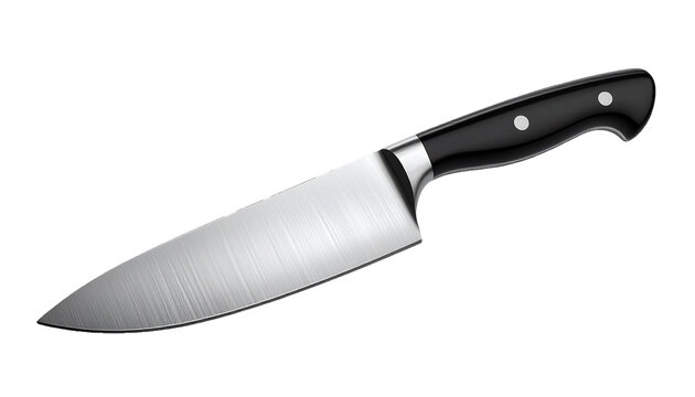 Professional Kitchen Knife with Sharp Blade and Glossy Black Handle