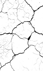Vector Black and white cracked wall, old wall, grunge wall paint effect, grungy transparent texture background. Vector grunge cracked texture style with cracked texture.