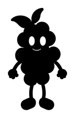 Vector art of silhouette of a berry character