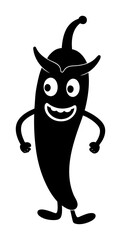 Vector art of cartoon devil chili pepper