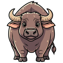vector illustration of cartoon bull