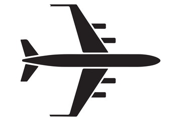 Airplane silhouette simple travel and aviation icon illustration