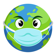 earth with a smile on the head
