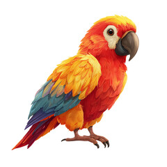 Scarlet Macaw Portrait isolated on transparent background