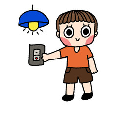 boy saving electricity