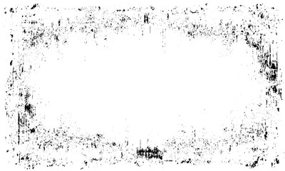 Scratched grunge texture black dotted frame background vector. Vintage black grunge frame with dusty scratched overlay design 