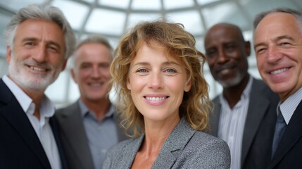 Diverse business team smiling confidently together