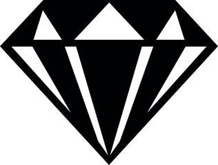 Diamond outline icon black and white line art