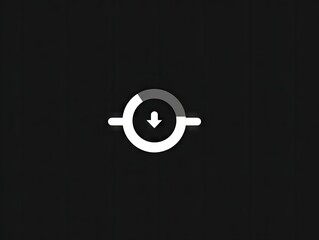 Circular download icon representing data transfer and progress