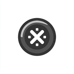 Circular icon with geometric design isolated on white background