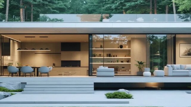 Glass windows show openness and light.
