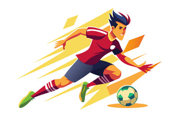 soccer player kicking ball
