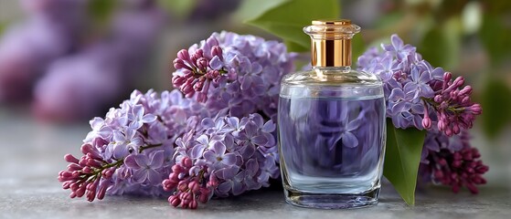 Lilacinfused aroma Elegant essence in floral embrace