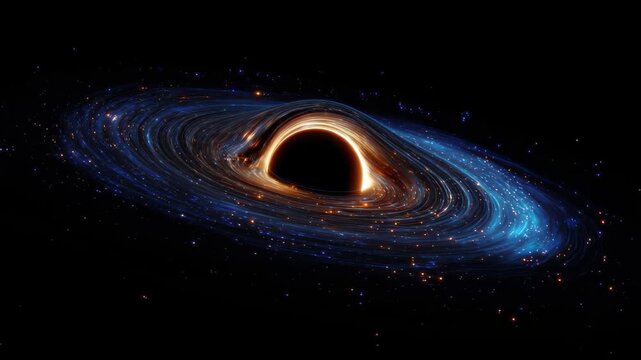 Enigmatic black hole singularity spinning amidst cosmic dust and stellar formations in the vastness of space
