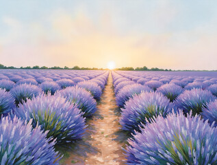 Golden Hour in Provence: A Path Through the Lavender Field