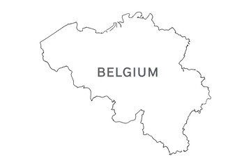 Vector art of outline map of belgium showing the countrys borders and location in europe