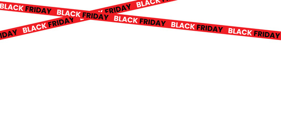 ribbons for black friday sale transparent png or isolated on white background, Crossed ribbons. Big sale. Graphic elements. Vector illustration