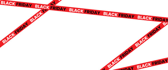 ribbons for black friday sale transparent png or isolated on white background, Crossed ribbons. Big sale. Graphic elements. Vector illustration