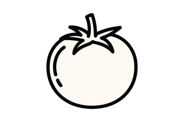 Vector art of tomato illustration in outline style, simple and clean design for various purposes