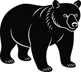Majestic black bear illustration in vector format