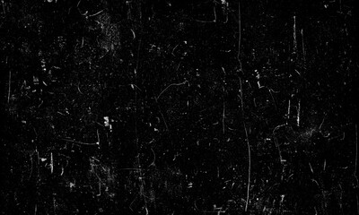 A high-contrast, black and white abstract grunge texture background featuring a distressed surface with heavy grain, spots, and scratches, ideal as a vintage overlay or dark, moody backdrop.