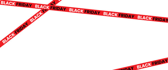 ribbons for black friday sale transparent png or isolated on white background, Crossed ribbons. Big sale. Graphic elements. Vector illustration