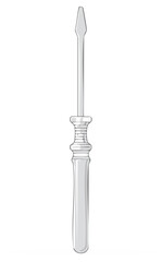 Simple flathead screwdriver illustration with a classic handle design and metal shaft